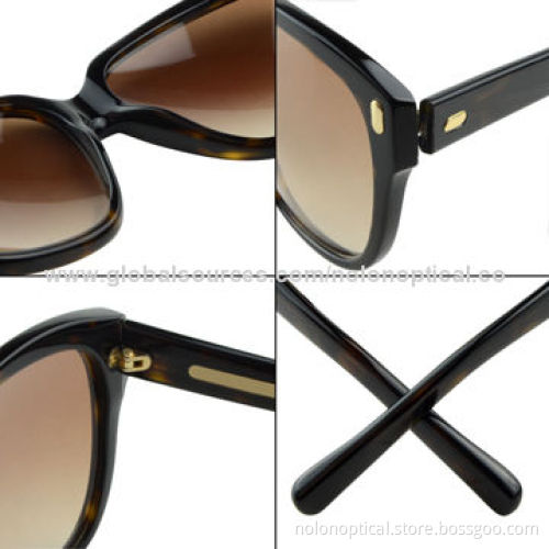 Acetate Unisex Sunglasses with Metal Trim, Customized Logos Accepted, OEM/ODM Welcomed